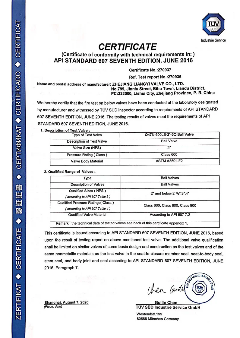 certificated valve manufacturer