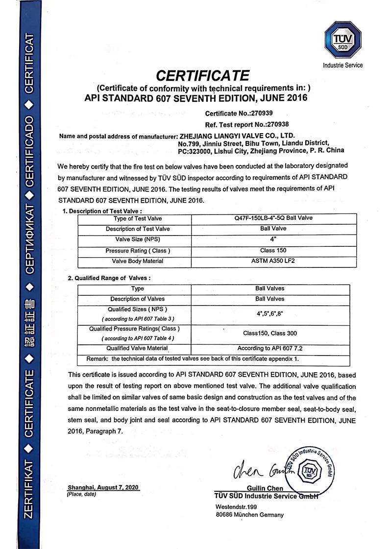 certificated valve manufacturer
